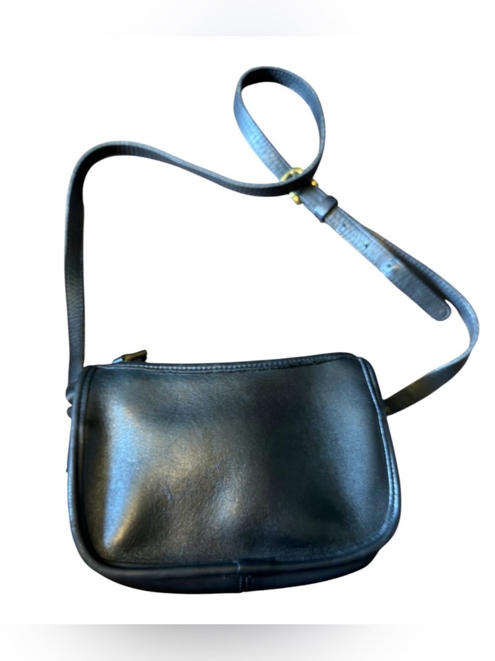 Vintage Coach Wendie Zip 9031 Black Glovetanned Leather Crossbody Bag